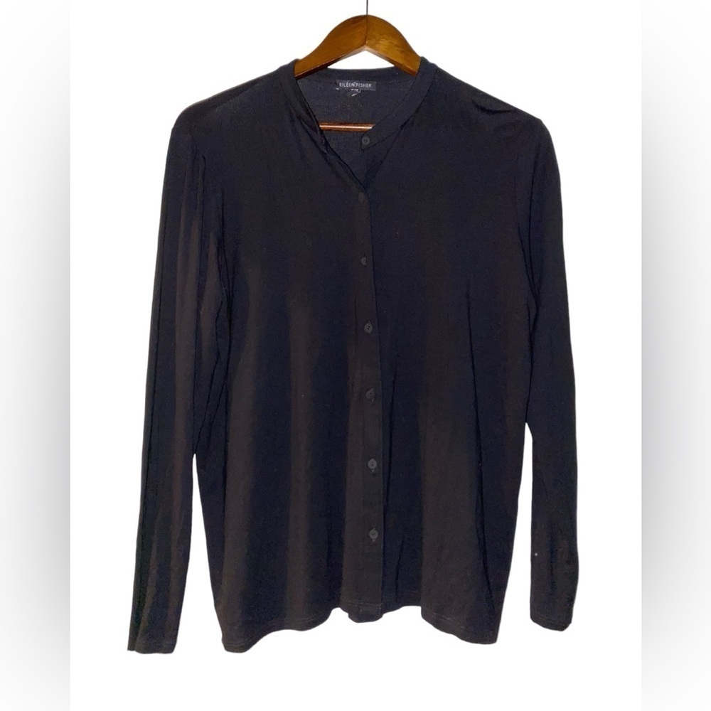 Eileen Fisher Knit Cardigan Minimalist Women M Closet Essential Office Wear